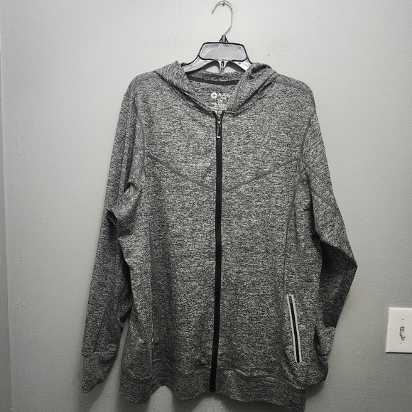 R.A.G plus women's full zipper athletic hooded jacket size 3X heather gr… - Picture 1 of 8